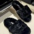 Женские меховые шлёпанцы Chanel Oran premium - Black