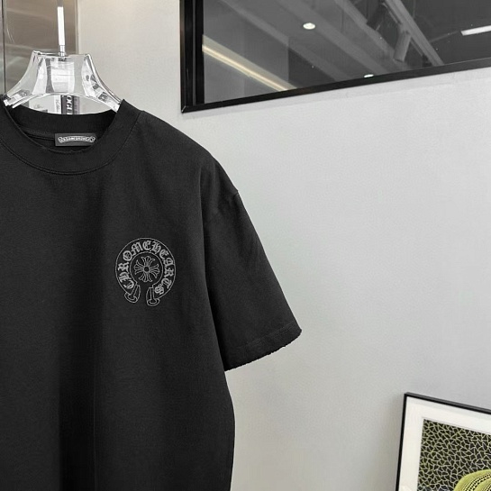 Чёрная оверсайз футболка Chrome Hearts Premium