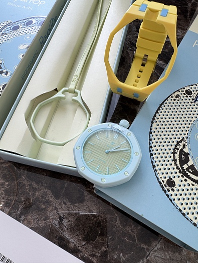 Часы Audemars Piguet × Swatch Royal Pop Blaue Acht premium    