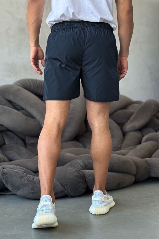 Тёмно-синие шорты Balenciaga Political Campaign logo