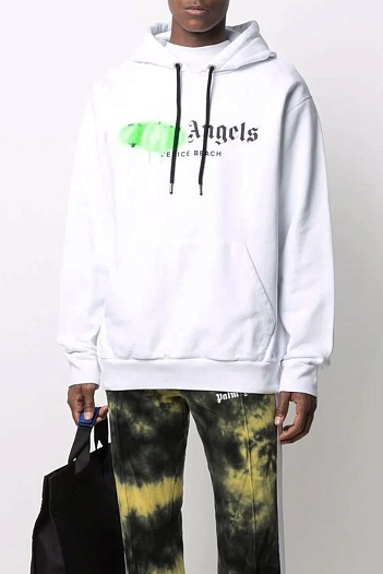Оверсайз худи Palm Angels "Venice Beach" - White / Green   