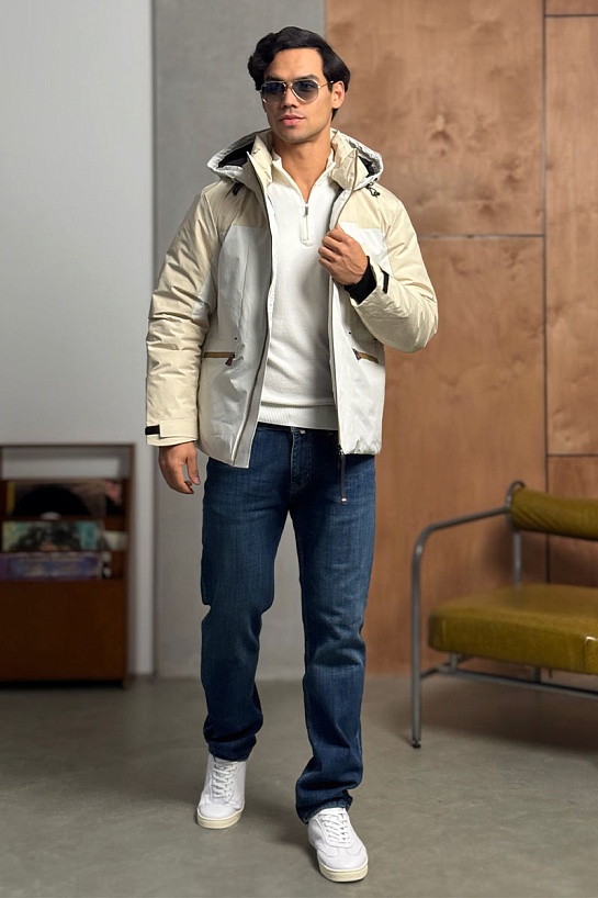 Пуховик Moncler Grenoble Fussen Ski - White / Beige