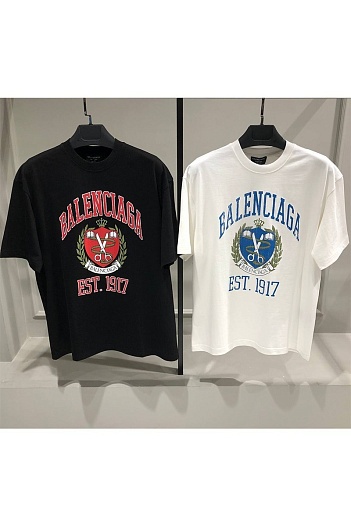 Оверсайз футболка Balenciaga est.1917 - Black   