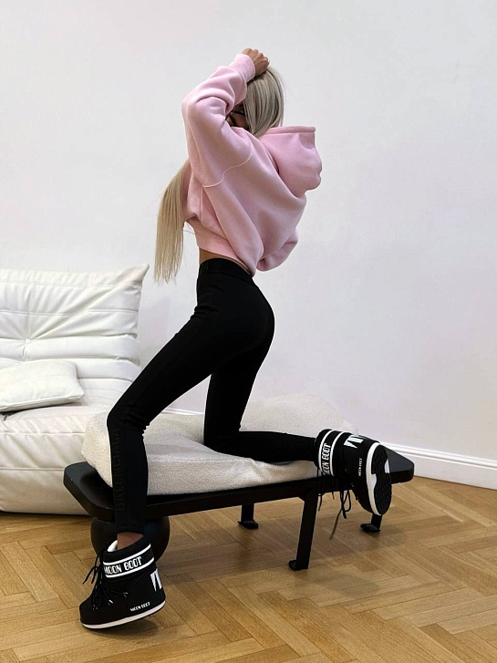 Женские черные леггинсы на флисе Balenciaga