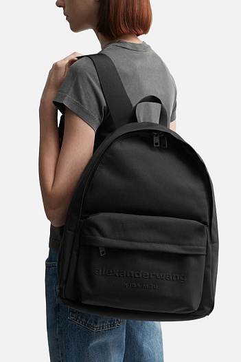 Чёрный текстильный рюкзак Alexander Wang 41x32 см   