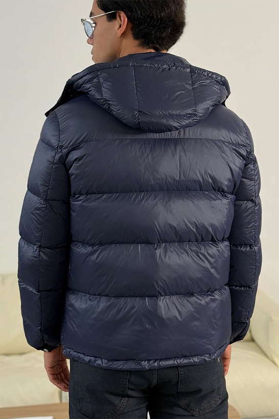 Мужской пуховик Prada logo-plaque - Blue