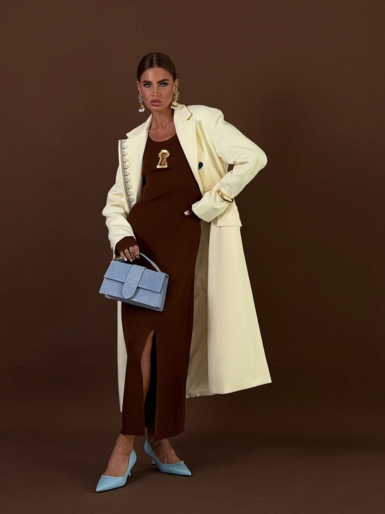 Женское коричневое платье Schiaparelli