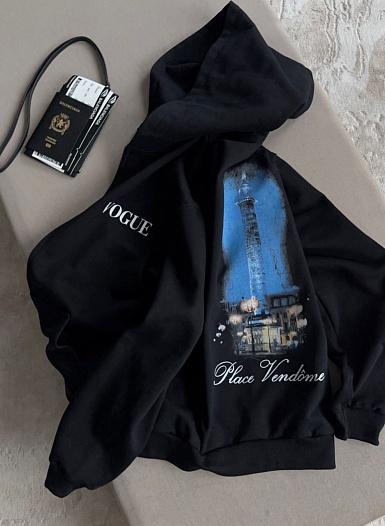 Женская кофта на молнии Balenciaga чёрного цвета   