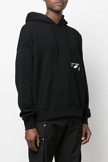 Чёрное худи Off-White logo-print drawstring   
