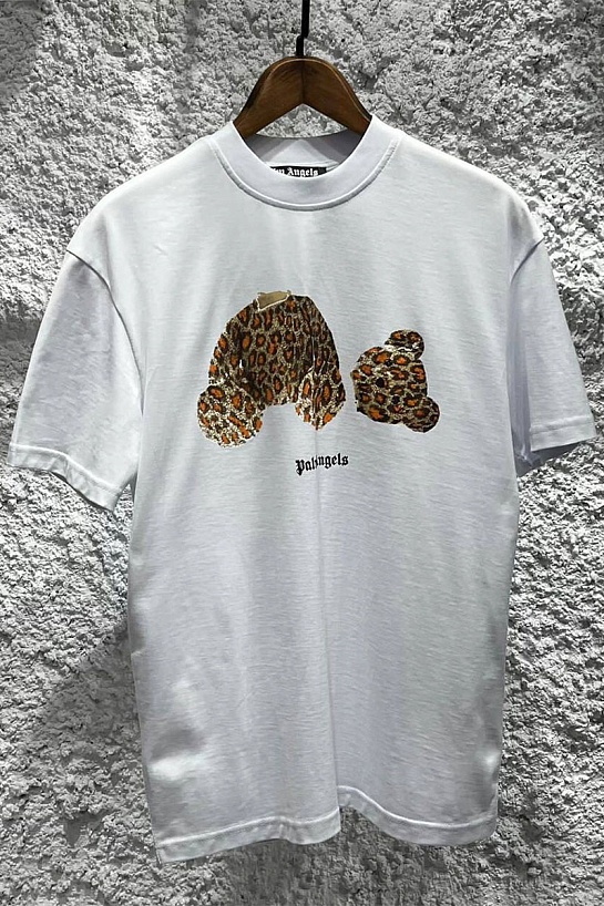 Белая оверсайз футболка Palm Angels Leopard Bear