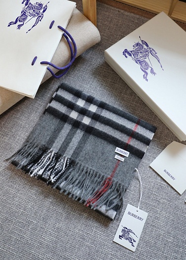 Шарф Burberry two-tone Check premium 168x30 см - Grey   