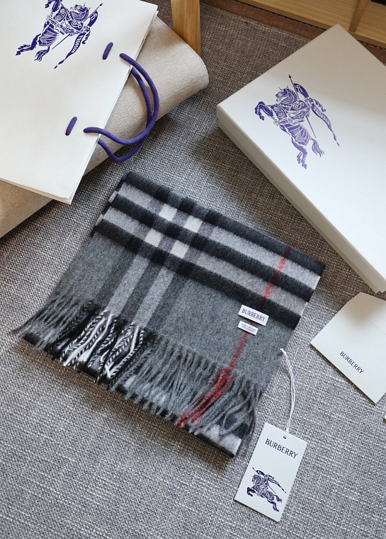 Шарф Burberry two-tone Check premium 168x30 см - Grey