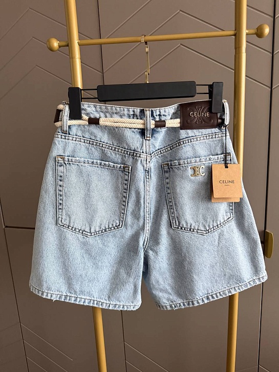 Женские светло-голубые джинсовые шорты Celine premium