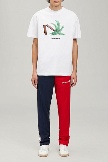 Белая футболка Palm Angels Broken Palm print   