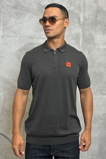 Мужское зелёное поло Hugo Boss classic badge   