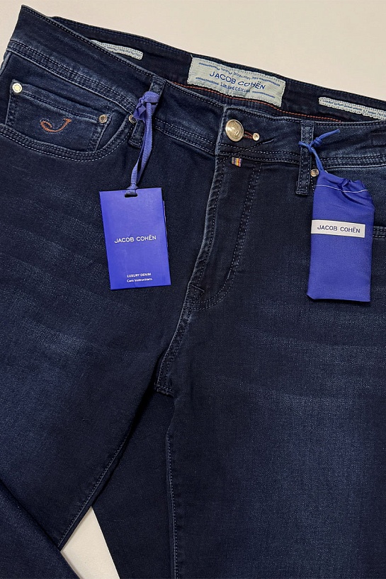 Мужские тёмно-синие джинсы Jacob Cohen straight