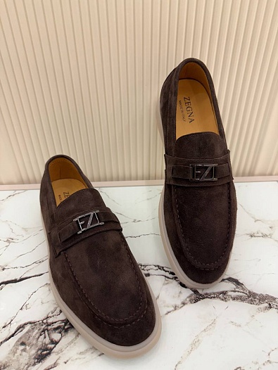 Мужские замшевые лоферы Ermenegildo Zegna   