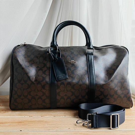 Кожаная дорожная сумка Coach monogram 50x28 см