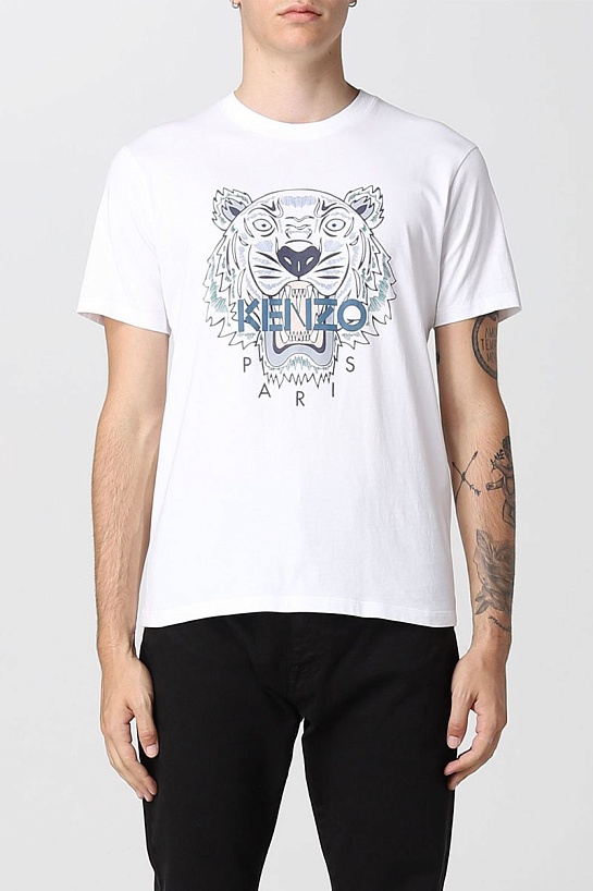 Футболка белого цвета Kenzo Tiger print