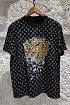 Чёрная оверсайз футболка Louis Vuitton Monogram All-over Tiger