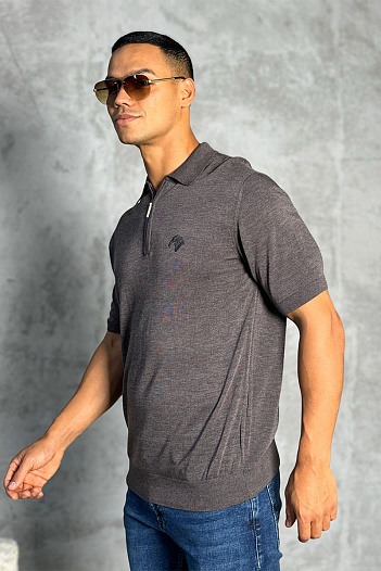 Мужское поло Stefano Ricci Eagle zip-neck - Brown   