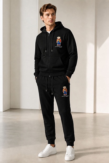 Мужские чёрные штаны Роlо Ralрh Lаurеn logo-embroidered   