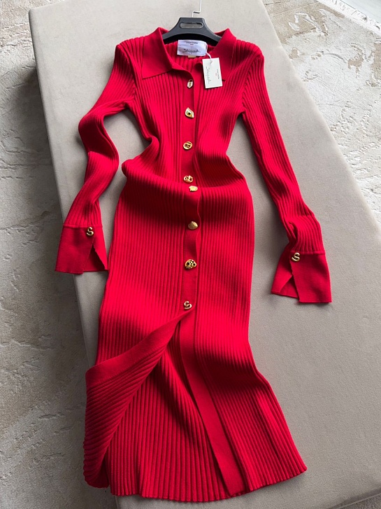 Женское трикотажное платье Schiaparelli красного цвета