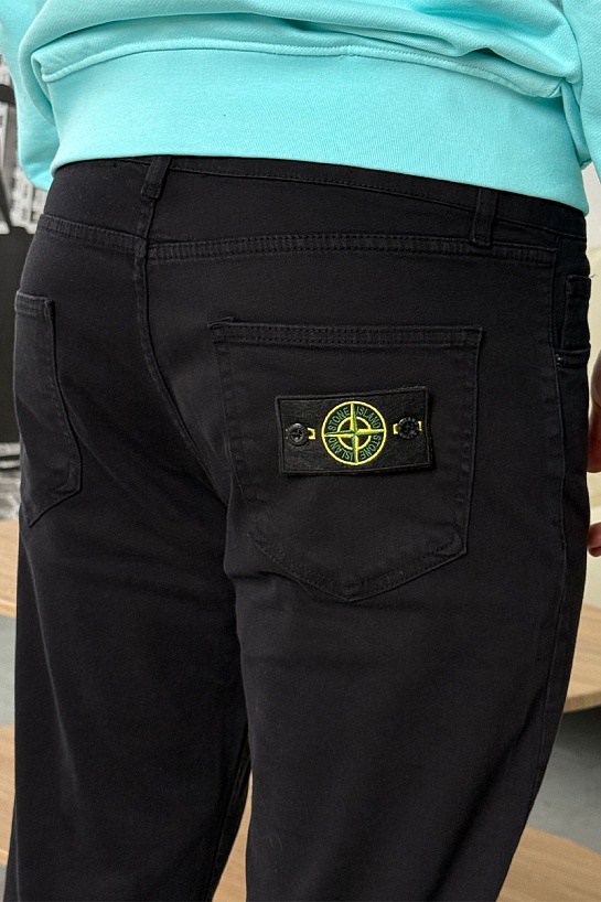 Мужские чёрные джоггеры Stone Island compass-patch