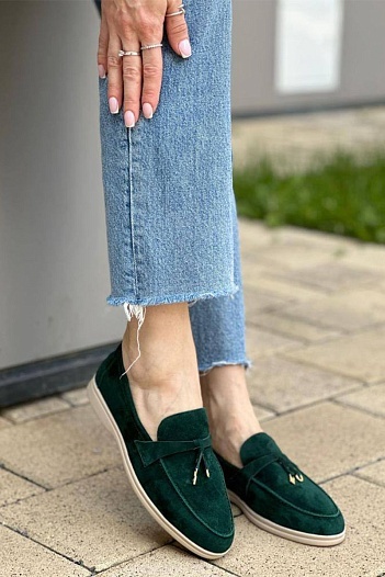 Женские замшевые лоферы Loro Piana Open Walk   