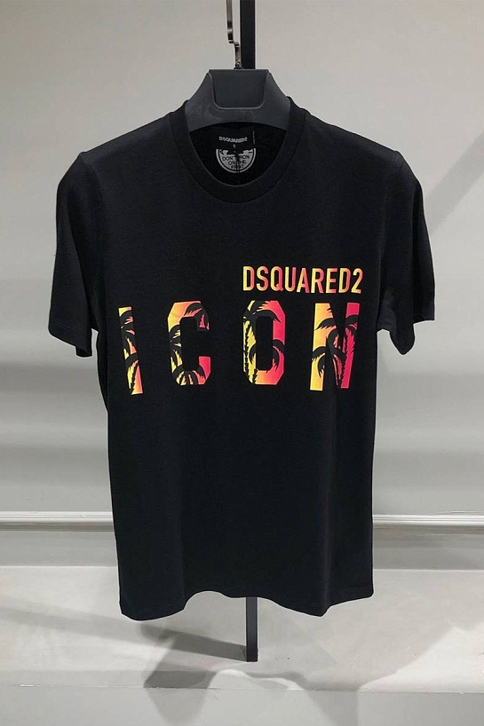 Футболка чёрного цвета Dsquared2 Icon tropical