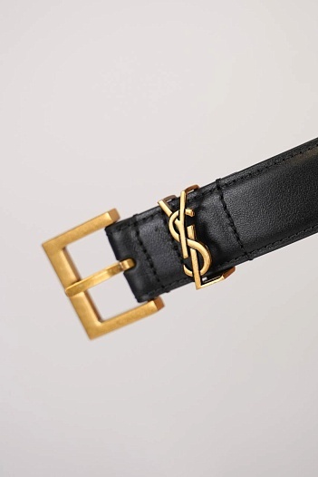 Кожаный ремень Yves Saint Laurent Cassandre (ширина 3 см, длина 80 / 85 см)   