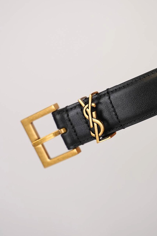 Кожаный ремень Yves Saint Laurent Cassandre (ширина 3 см, длина 80 / 85 см)