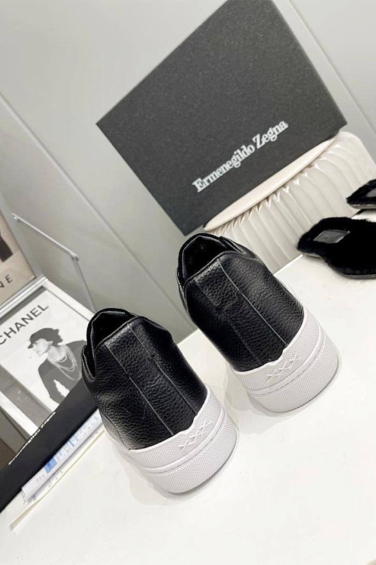 Кроссовки с мехом Ermenegildo Zegna Triple Stitch high-top - Black