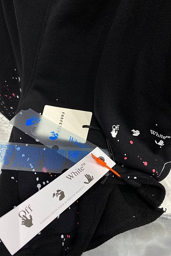 Мужские чёрные шорты Off-White paint splatter   