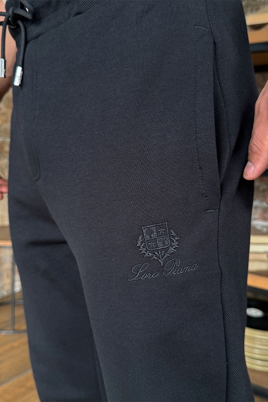 Спортивные штаны Loro Piana logo-embroidered - Black