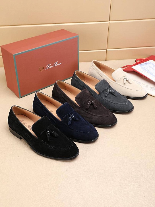 Замшевые лоферы Loro Piana tassel - Beige