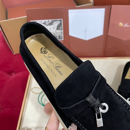 Женские замшевые лоферы Loro Piana Summer Charms Walk premium   