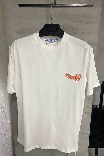 Белая оверсайз футболка Off-White logo-print   