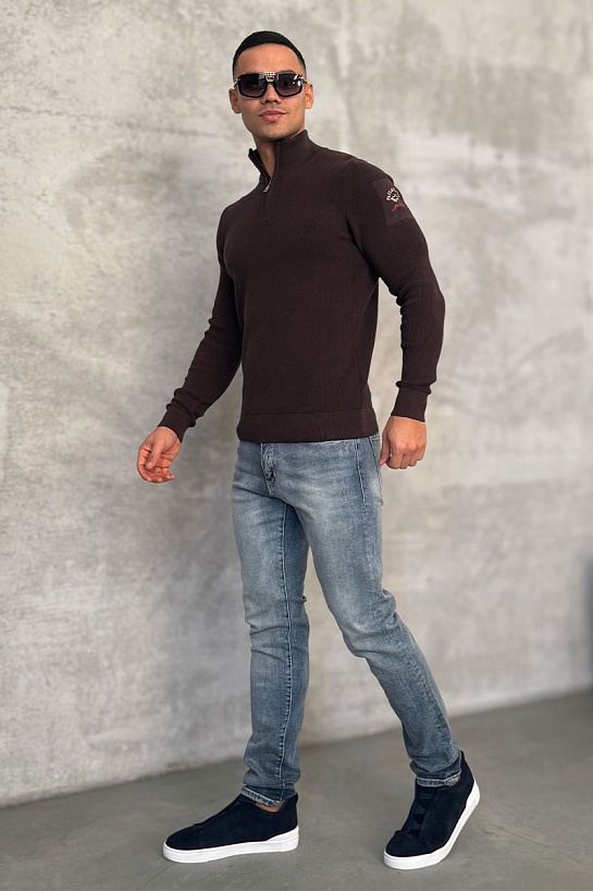 Мужской джемпер Paul & Shark zip-up - Brown