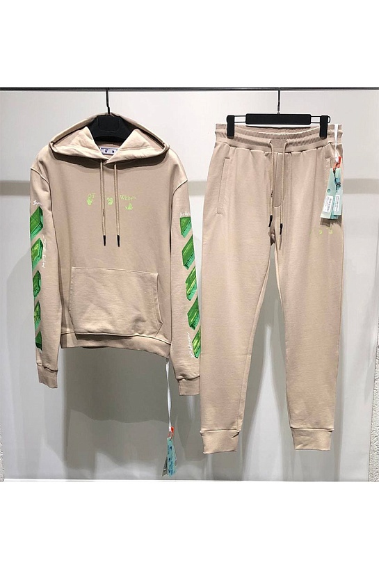 Мужское бежевое худи Off-White Marker Arrow