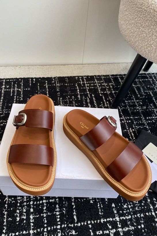 Женские кожаные шлёпанцы Celine