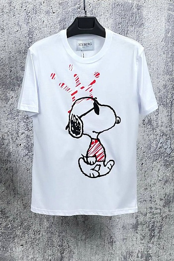 Мужская футболка Iceberg embroidered Snoopy - White   