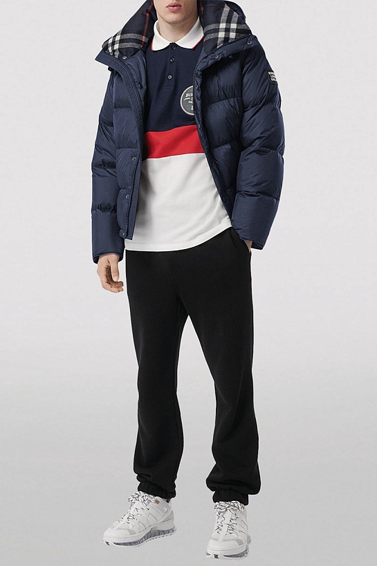 Синяя куртка со съёмными рукавами Burberry Lockwell logo-patch