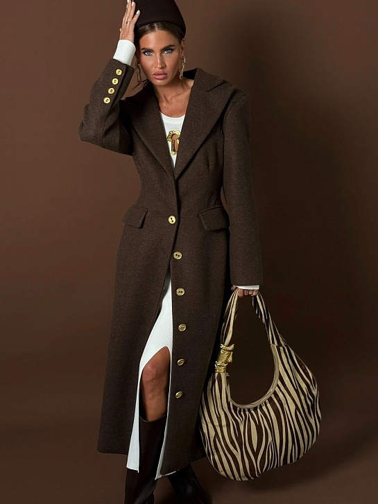 Женское коричневое пальто Schiaparelli