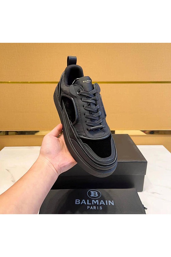 Комбинированные кроссовки Balmain чёрного цвета