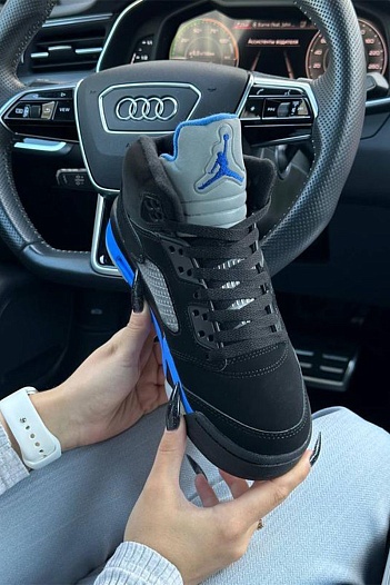 Кроссовки Nike Air Jordan 5 Retro - Black / Blue   
