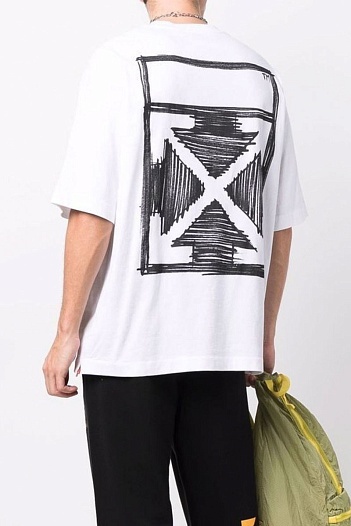 Белая оверсайз футболка Off-White Arrows   