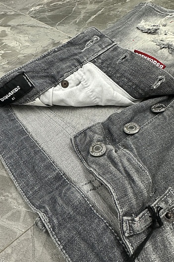 Джинсовые шорты Dsquared2 серого цвета   