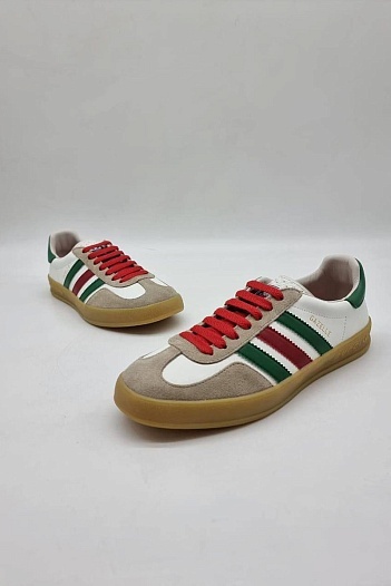 Женские кроссовки Gucci x Adidas Gazelle Collaboration - White   