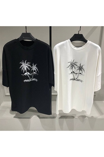 Оверсайз футболка Palm Angels "Sunset Palms" - Black   